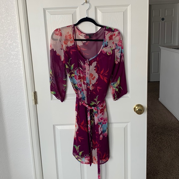 Express Dresses & Skirts - Floral light sheer dress.